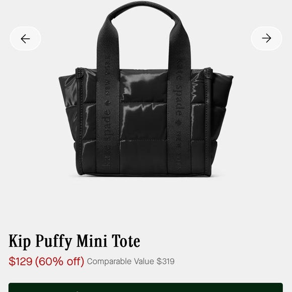 NWT Kate Spade Black Kip Mini Puffy Tote - Picture 3 of 8
